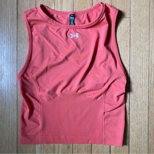 Under Armour tank top women’s s Athletic Running Stretch Nylon RN 96510 Coral